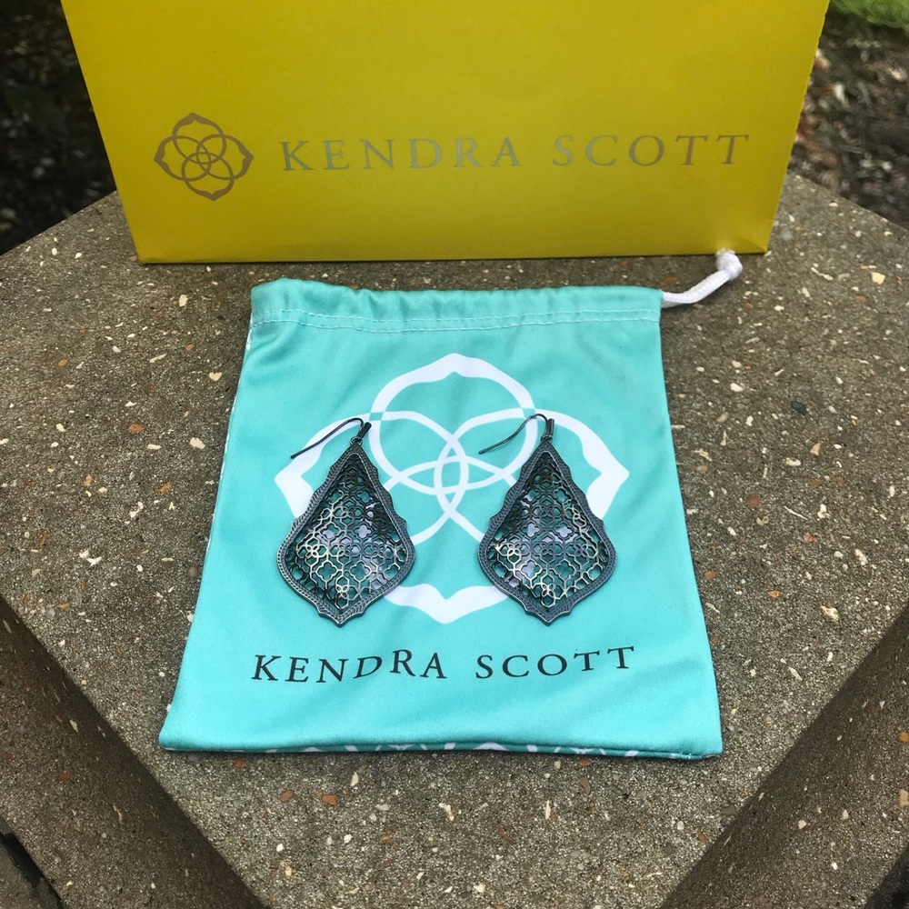 Kendra Scott Teal Filigree Drop Earrings